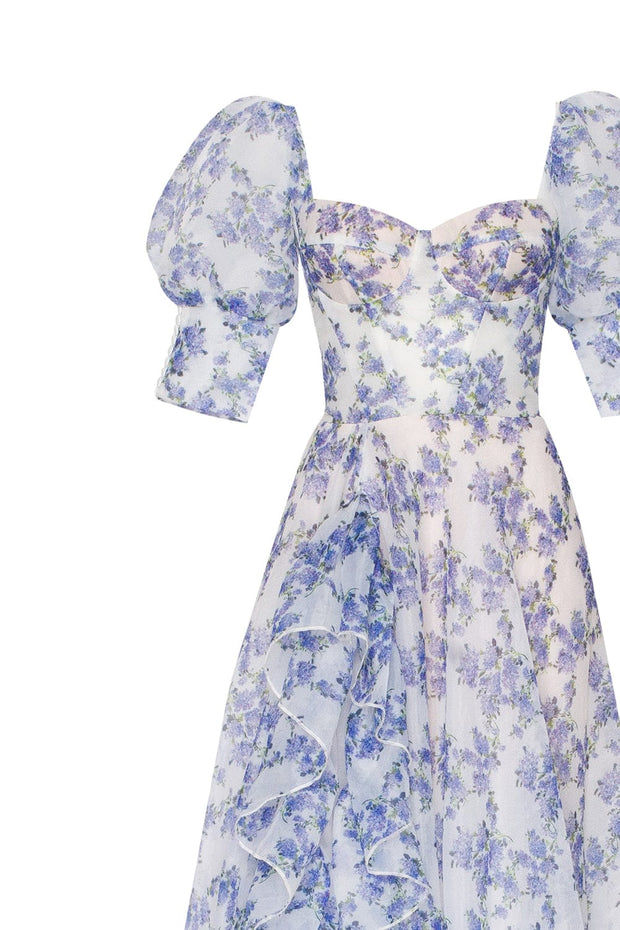 Blue Hydrangea maxi princess dress - Milla
