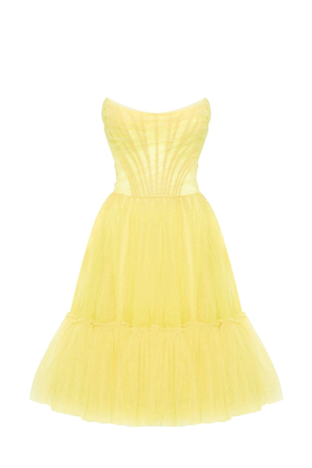 Bright Yellow tulle dress - Milla