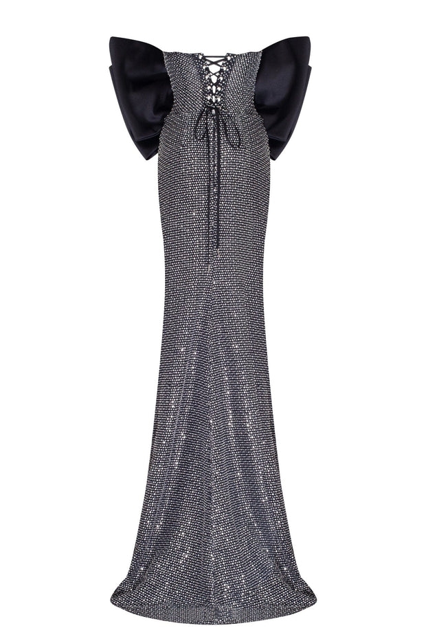 Mesmerizing big bow maxi gown covered in rhinestones - Milla