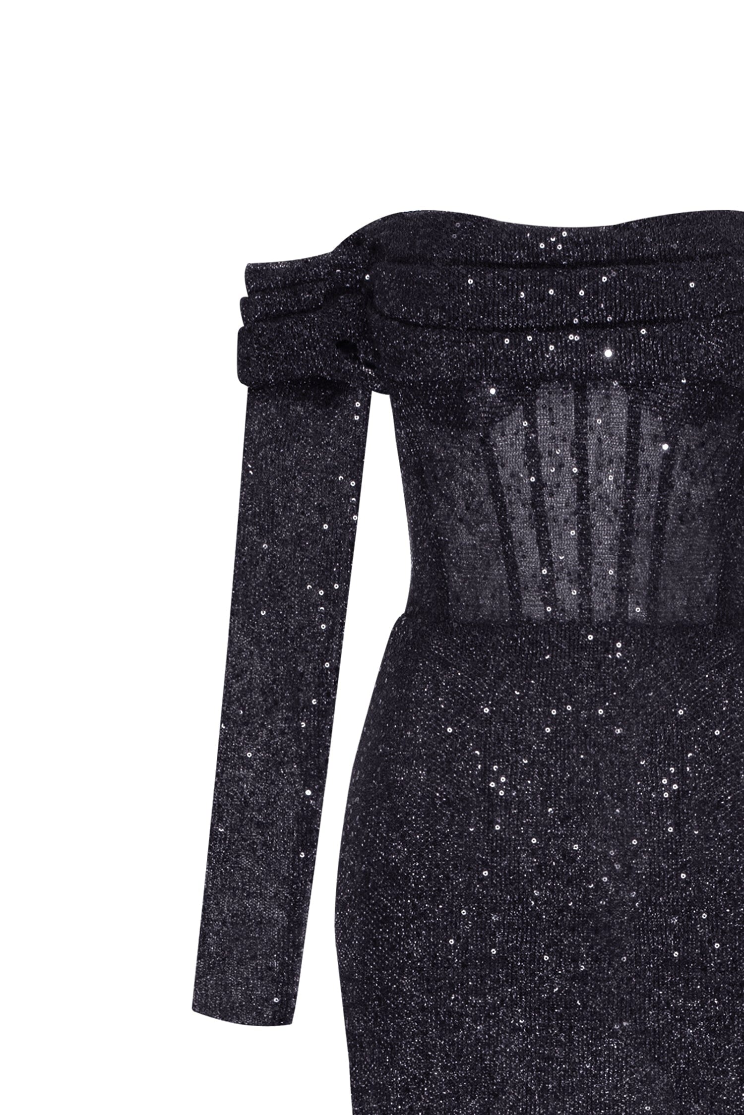 Chiffon Black Side Slit Prom Dresses,Elegant Long Black Formal Dress –  Okdresses