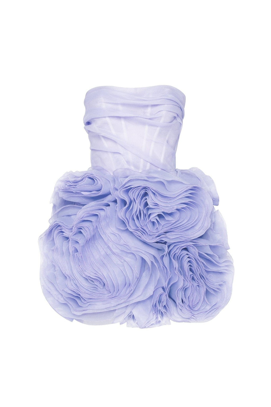 Appliquéd organza lavender mini dress - Milla