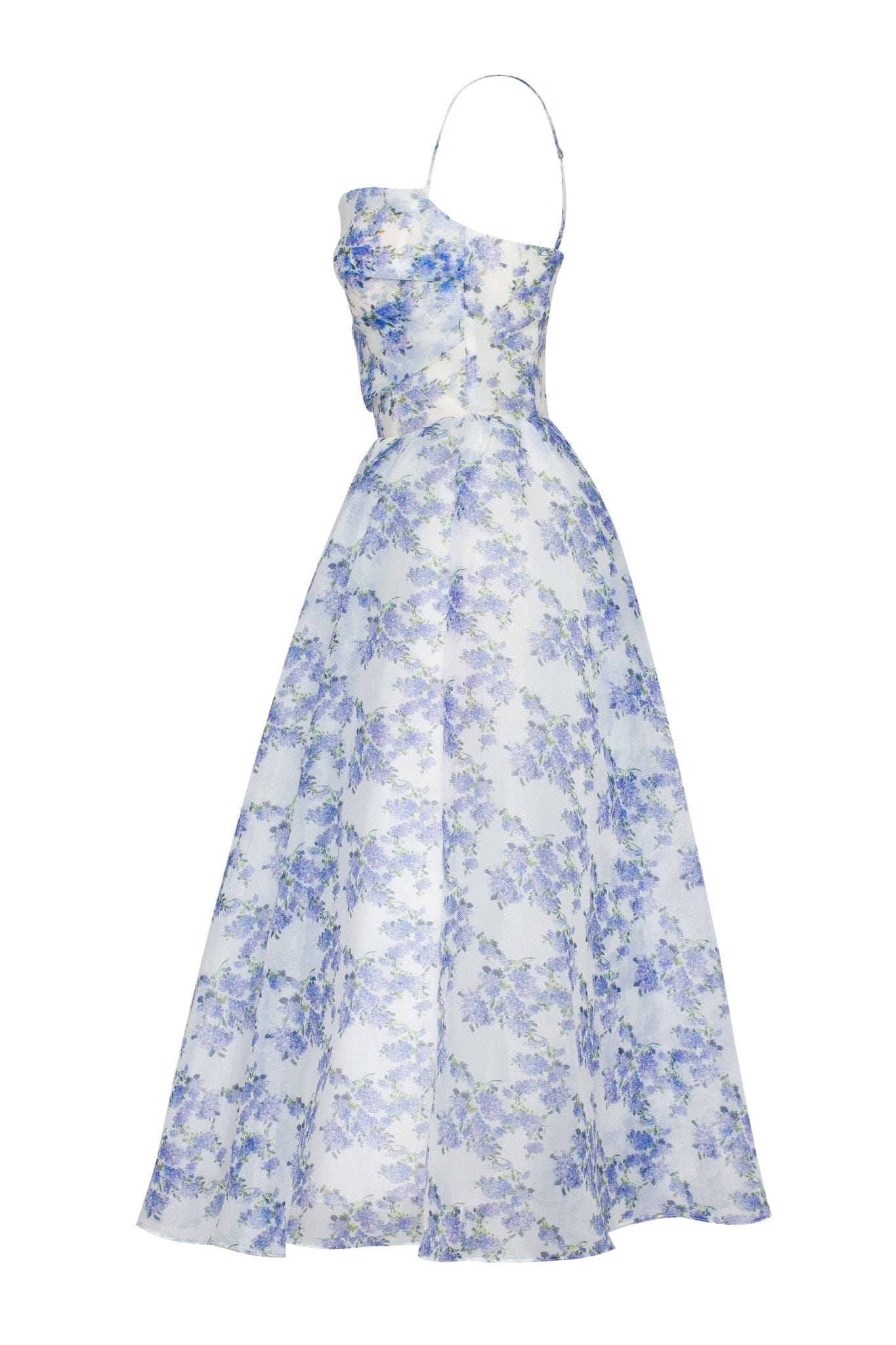 Blue Hydrangea spaghetti strap midi dress Milla Dresses - USA ...