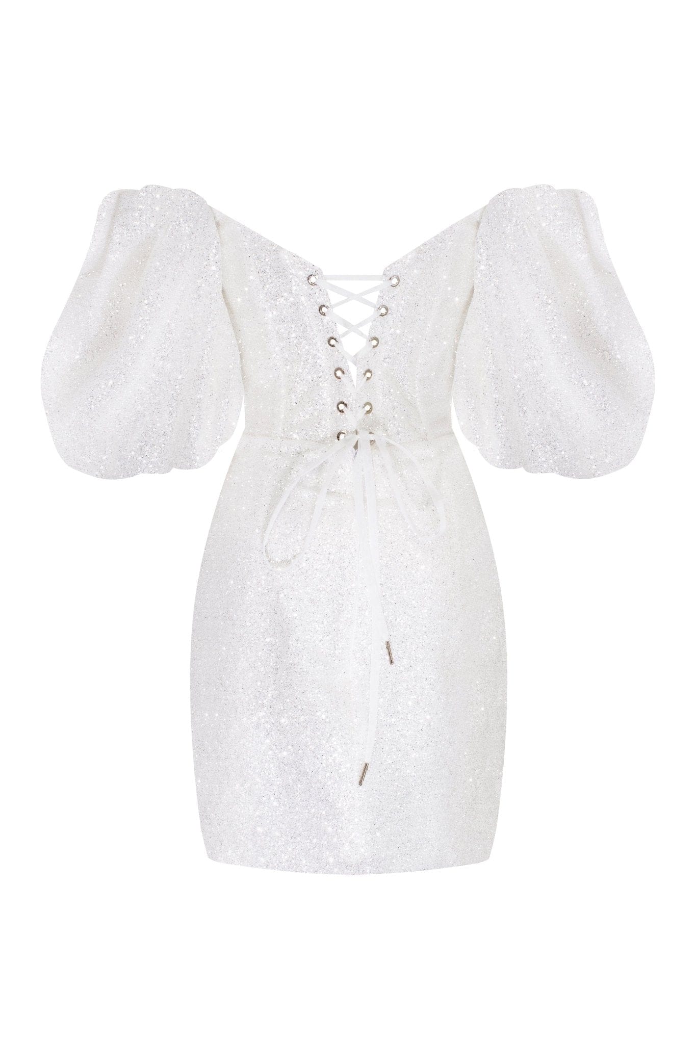Ivory Cute mini dress with doll sleeves - Milla