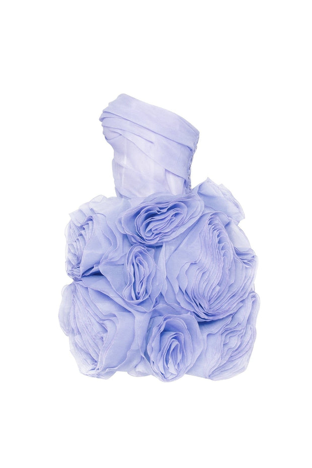 Appliquéd organza lavender mini dress - Milla