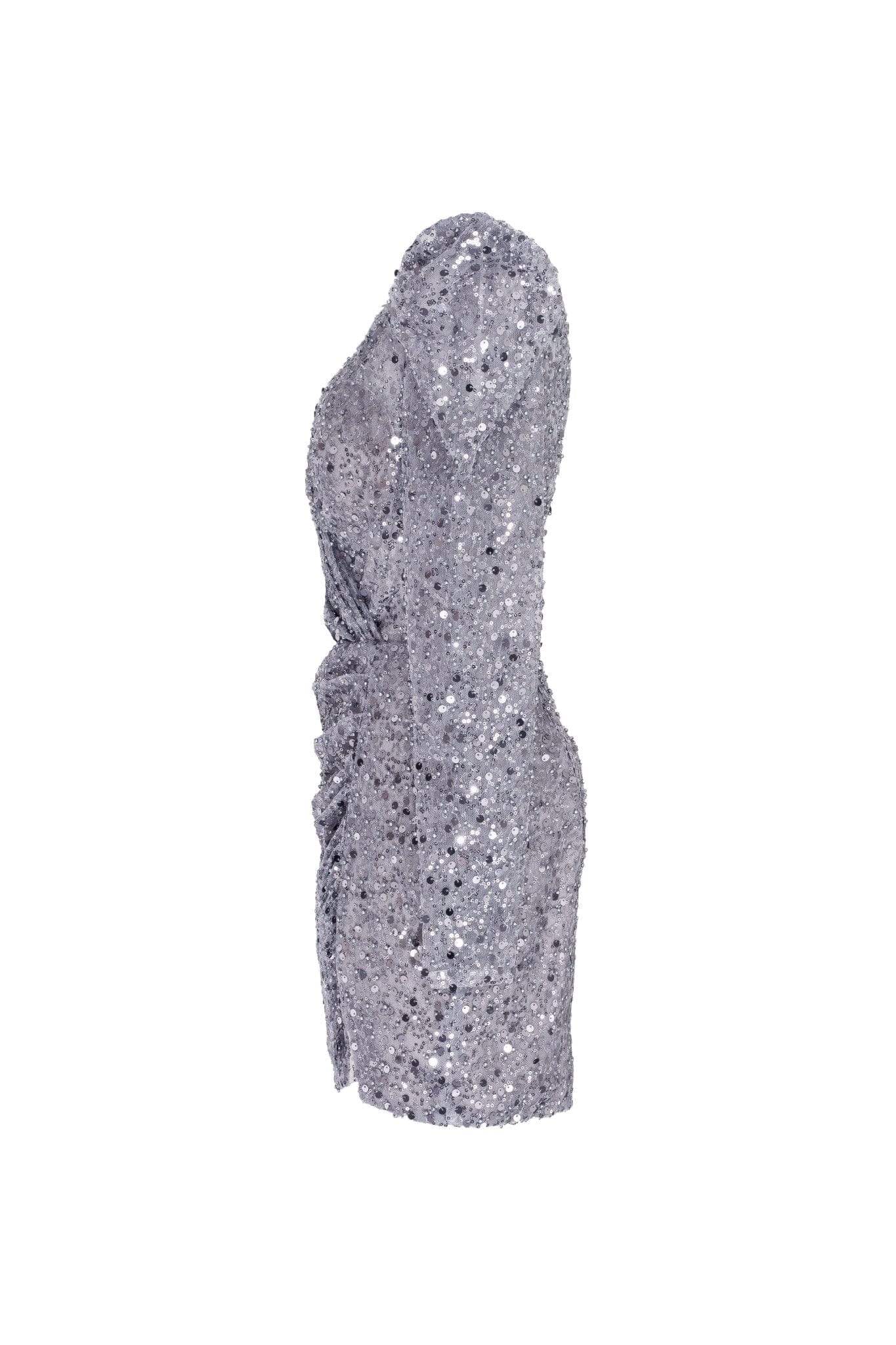 Silver Sequin Dress - 2-Piece Dress - One-Shoulder Sequin Dress - Lulus
