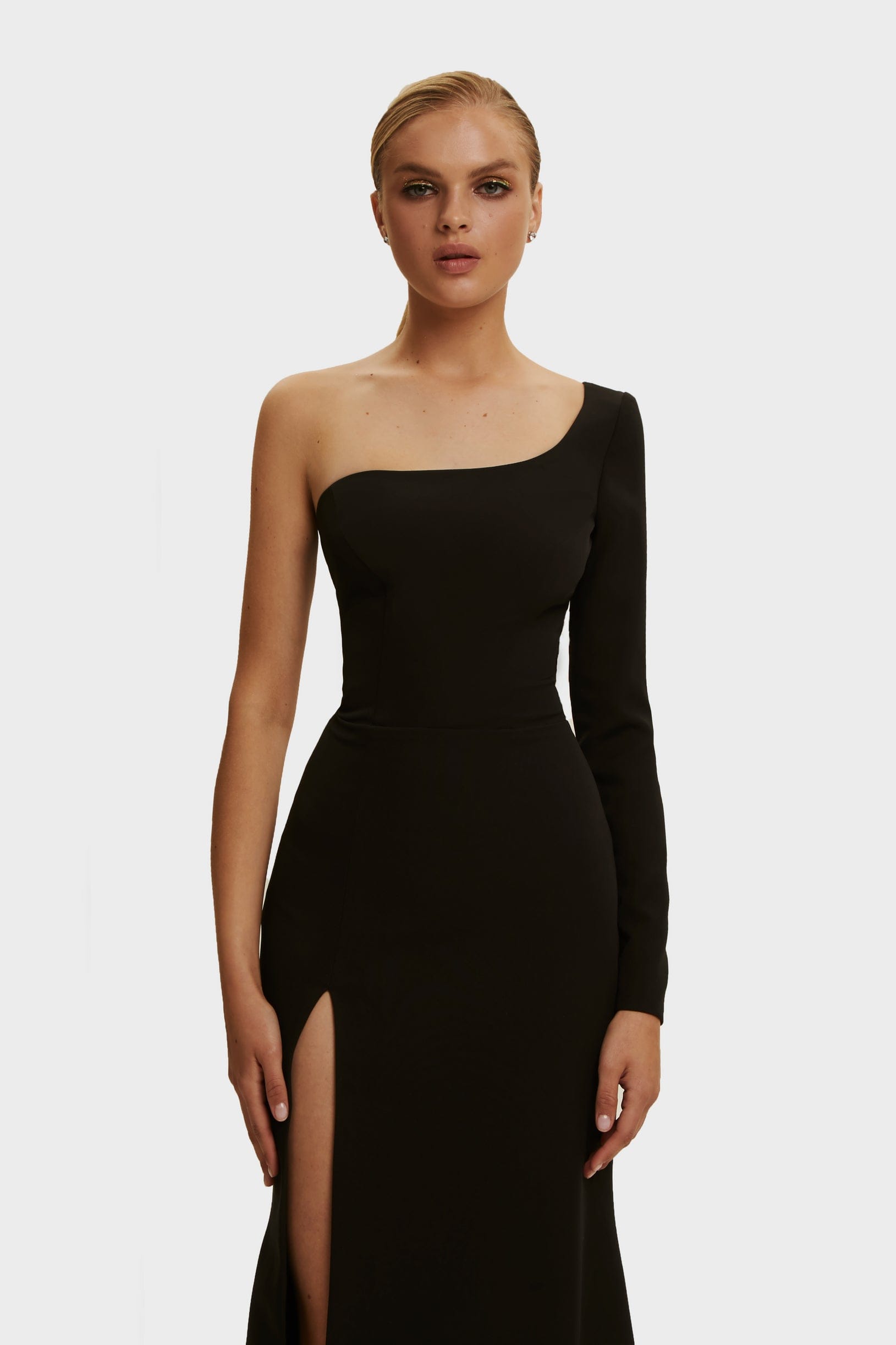 Perfect Touch Black One Shoulder Long Sleeve Mini Dress – Club L London -  USA