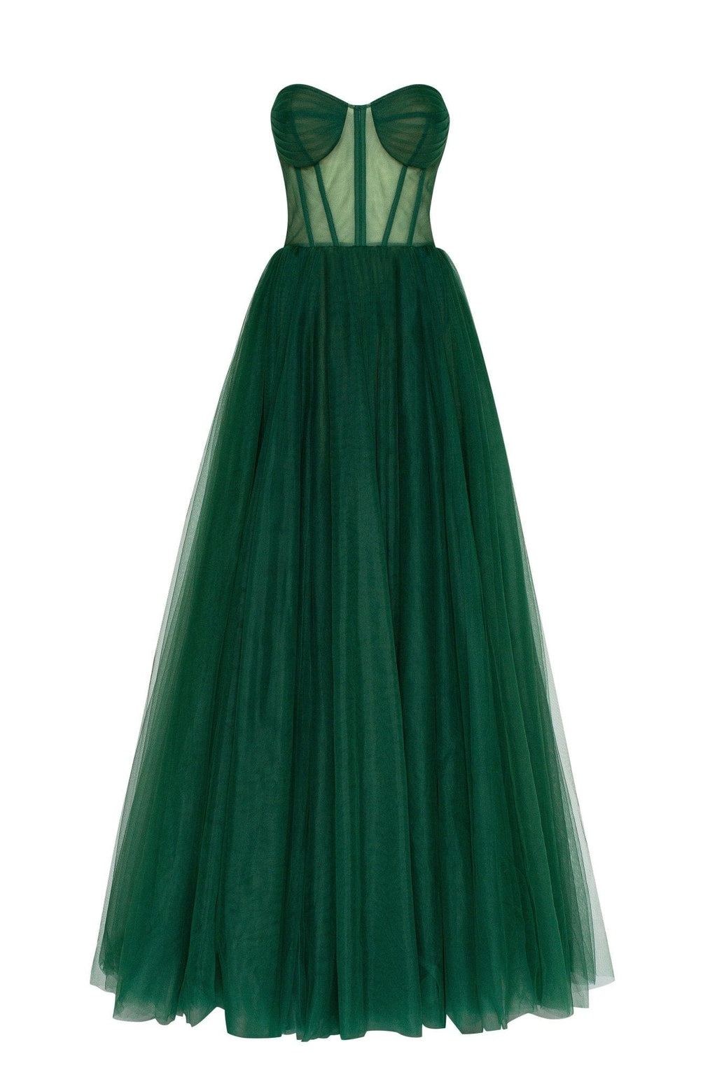 A-Line Green Satin Intermediate slit Long Evening Prom Dresses, Long C –  MarryLover